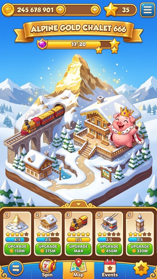 V360 918 Kingdom 25D Swiss Alps Zermatt Diamond Chalet Peak 666