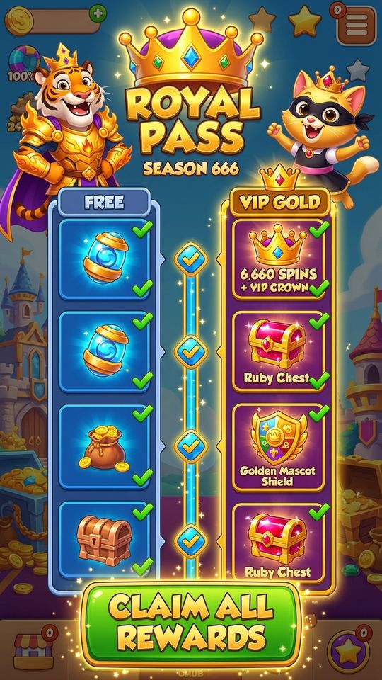 V100 059 Bonus 25D Xuka Royal Pass 666 Vip Reward Ladder 9X16